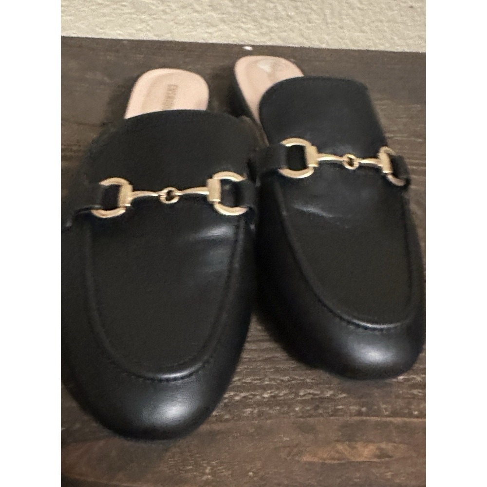 Cushionaire Black & Gold Faux-Leather Loafer Mule Shoes Women's Size 10 M - Picture 7 of 13